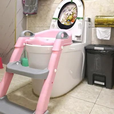 Накладка на унитаз с лесенкой Baby Assistant DA6900 Розово-серый Накладка на унитаз с лесенкой Baby Assistant DA6900 Розово-серый
