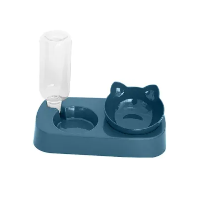 Миска для котов с автоматической поилкой Taotaopets 119906 двойная 22х28.2х14.5 см Indigo