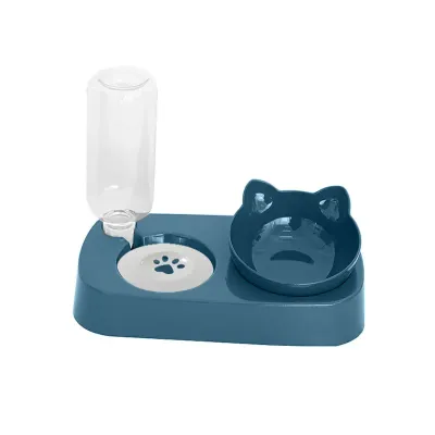 Миска для котов с автоматической поилкой Taotaopets 119906 двойная 22х28.2х14.5 см Indigo