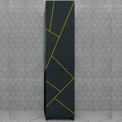 Пенал Mikola-M пластиковий на підлогу Антрацит grey/yellow 60 см