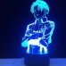 Настольный светильник-ночник Леви Аккерман Атака на Титанов настольная 3D Лампа 16 Цветов USB - Attack on Titan (12506)