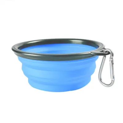 Бутылка с двумя секциями Dexas Pet Meal для воды и корма 720 мл со складной миской 240 мл Голубой