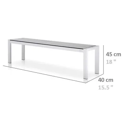 Обеденная скамейка в стиле Loft NS-1077 480x1400x400 мм Белый