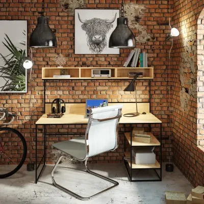Офісний стіл у стилі Loft NS-1404 1530x1600x650 мм Черный