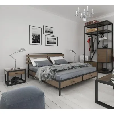 Прикроватный столик в стиле Loft NS-1491 480x500x500 мм Черный Прикроватный столик в стиле Loft NS-1491 480x500x500 мм Черный