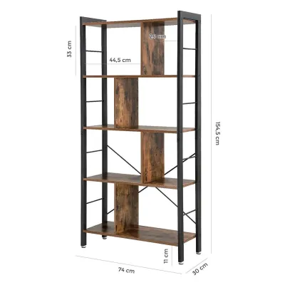 Стеллаж для книг в стиле Loft NS-1639 1570x740x300 мм Черный Стеллаж для книг в стиле Loft NS-1639 1570x740x300 мм Черный