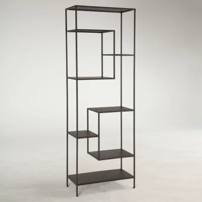 Стеллаж для хранения в стиле Loft NS-1672 2030x800x350 мм Черный