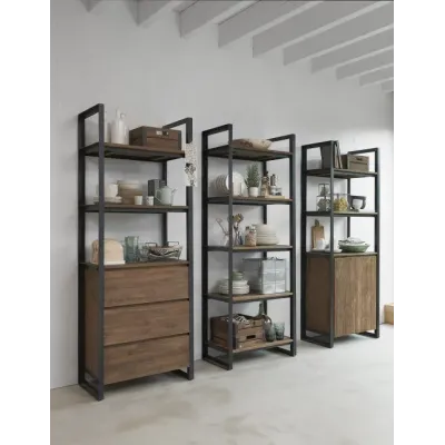 Стелаж для зберігання в стилі Loft NS-1677 2030x750x400 мм Черный Стелаж для зберігання в стилі Loft NS-1677 2030x750x400 мм Черный