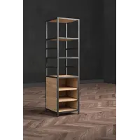 Стеллаж для хранения в стиле Loft NS-1679 2130x550x400 мм Черный