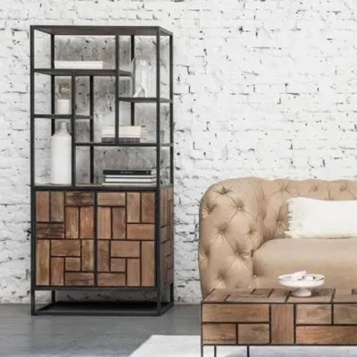 Стеллаж для хранения в стиле Loft NS-1694 1830x800x400 мм Черный Стеллаж для хранения в стиле Loft NS-1694 1830x800x400 мм Черный