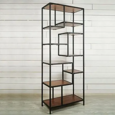 Стеллаж для хранения в стиле Loft NS-1704 2030x800x400 мм Черный Стеллаж для хранения в стиле Loft NS-1704 2030x800x400 мм Черный
