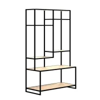 Стеллаж для хранения в стиле Loft NS-1711 2030x1200x550 мм Черный