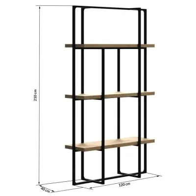 Стелаж для зберігання в стилі Loft NS-1712 2130x1200x400 мм Черный Стелаж для зберігання в стилі Loft NS-1712 2130x1200x400 мм Черный