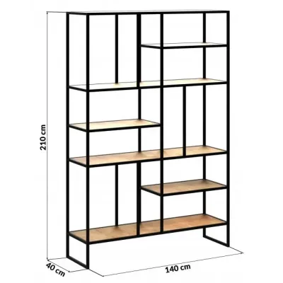 Стеллаж для хранения в стиле Loft NS-1713 2130x1400x400 мм Черный Стеллаж для хранения в стиле Loft NS-1713 2130x1400x400 мм Черный