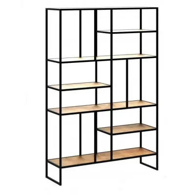 Стеллаж для хранения в стиле Loft NS-1713 2130x1400x400 мм Черный