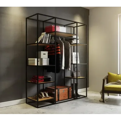 Стелаж для зберігання в стилі Loft NS-1716 2030x1600x500 мм Черный