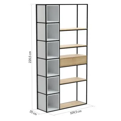 Стеллаж для хранения в стиле Loft NS-1720 2230x1090x350 мм Черный Стеллаж для хранения в стиле Loft NS-1720 2230x1090x350 мм Черный