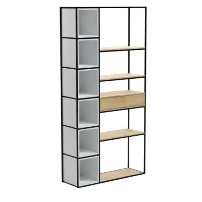 Стеллаж для хранения в стиле Loft NS-1720 2230x1090x350 мм Черный