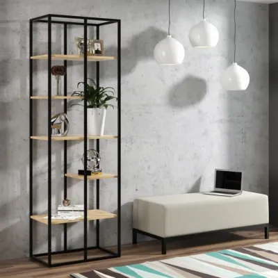 Стеллаж для хранения в стиле Loft NS-1721 2130x700x450 мм Черный