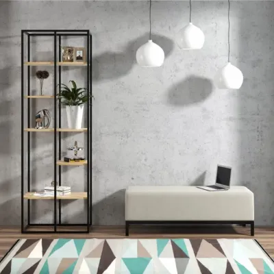 Стеллаж для хранения в стиле Loft NS-1721 2130x700x450 мм Черный