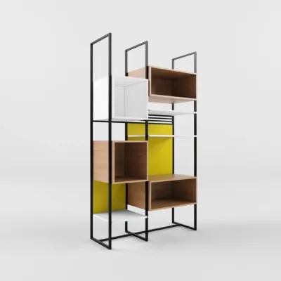 Стеллаж для хранения в стиле Loft NS-1756 2230x1200x450 мм Черный
