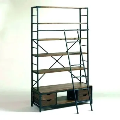 Стеллаж для хранения в стиле Loft NS-1761 2630x1400x500 мм Черный