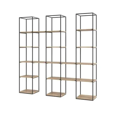 Стеллаж для хранения в стиле Loft NS-1775 2030x2000x320 мм Черный