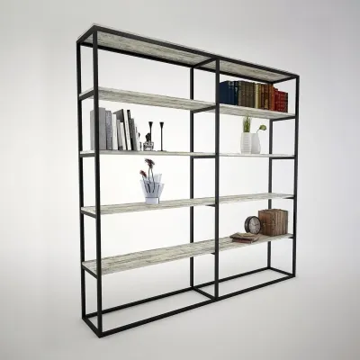 Стеллаж для хранения в стиле Loft NS-1776 2530x2000x340 мм Черный