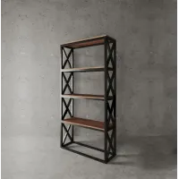 Стеллаж для хранения в стиле Loft Черный NS-1782 2030x1000x350 мм