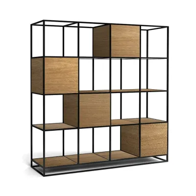 Стеллаж для хранения в стиле Loft NS-1786 2130x2050x450 мм Черный
