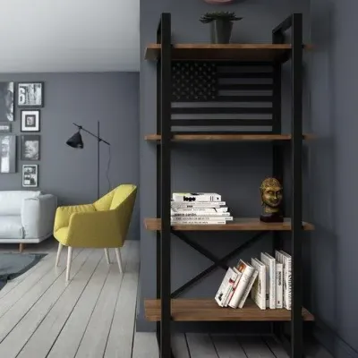 Стеллаж для хранения в стиле Loft Черный NS-1837 1530x650x350 мм Стеллаж для хранения в стиле Loft Черный NS-1837 1530x650x350 мм