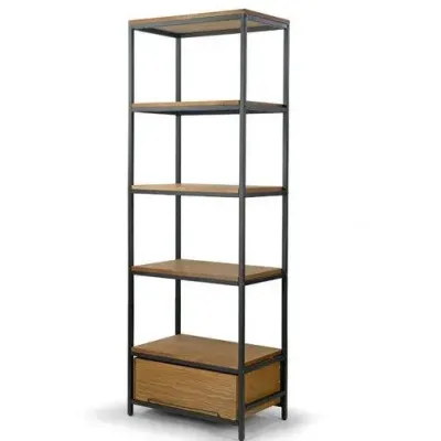 Стеллаж для хранения в стиле Loft NS-1844 1780x600x350 мм Черный