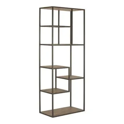 Стеллаж для хранения в стиле Loft NS-1893 2030x800x400 мм Черный
