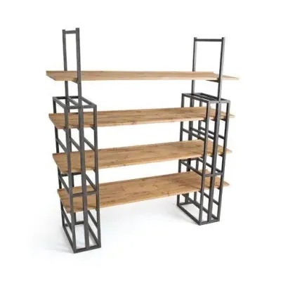 Стелаж для зберігання в стилі Loft NS-1894 2530x1800x450 мм Черный Стелаж для зберігання в стилі Loft NS-1894 2530x1800x450 мм Черный