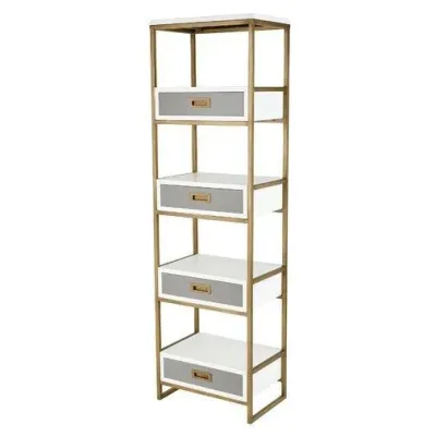 Стеллаж для хранения в стиле Loft Золотой NS-1924 1730x500x320 мм