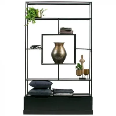 Стеллаж для хранения в стиле Loft NS-1953 2080x1250x400 мм Черный