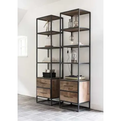 Стелаж для зберігання в стилі Loft NS-1958 2130x550x400 мм Черный