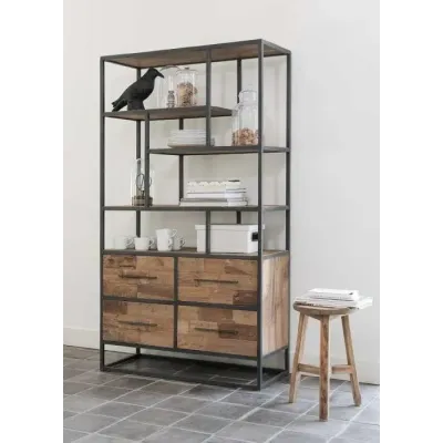 Стеллаж для хранения в стиле Loft NS-1959 1830x1000x400 мм Черный Стеллаж для хранения в стиле Loft NS-1959 1830x1000x400 мм Черный