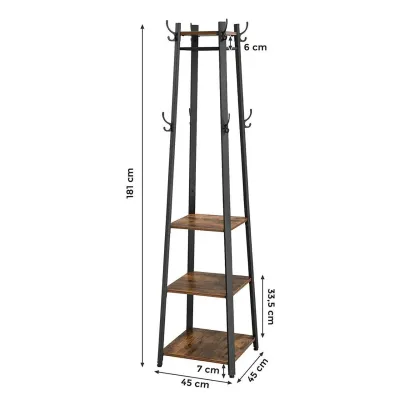 Стойка для одежды в стиле Loft NS-1995 1780x400x350 мм Черный