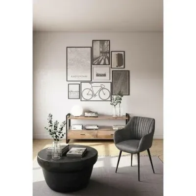 Тумба підставка для TV у стилі Loft NS-2096 680x800x300 мм Черный