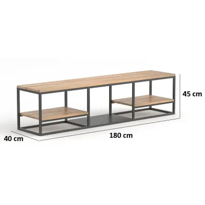Тумба підставка для TV у стилі Loft NS-2100 480x1800x400 мм Черный Тумба підставка для TV у стилі Loft NS-2100 480x1800x400 мм Черный