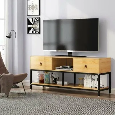 Тумба подставка для TV в стиле Loft NS-2109 580x1100x300 мм Черный