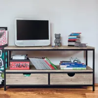 Тумба підставка для TV у стилі Loft NS-2147 580x1200x320 мм Черный Тумба підставка для TV у стилі Loft NS-2147 580x1200x320 мм Черный