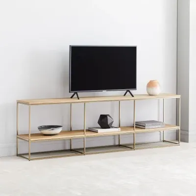 Тумба підставка для TV у стилі Loft NS-2171 730x2400x300 мм Золотой Тумба підставка для TV у стилі Loft NS-2171 730x2400x300 мм Золотой