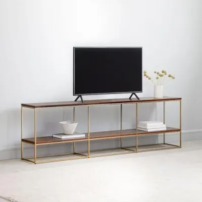 Тумба підставка для TV у стилі Loft NS-2171 730x2400x300 мм Золотой Тумба підставка для TV у стилі Loft NS-2171 730x2400x300 мм Золотой