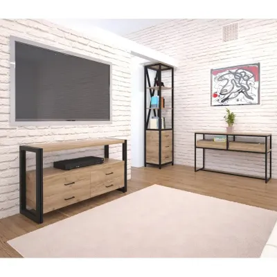 Тумба підставка для TV у стилі Loft NS-2173 650x1200x360 мм Черный Тумба підставка для TV у стилі Loft NS-2173 650x1200x360 мм Черный