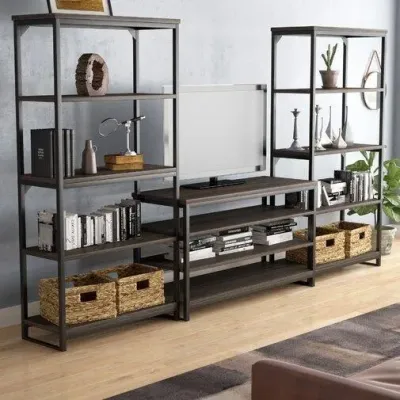 Тумба-стелаж для TV у стилі Loft NS-2176 830x1350x500 мм Черный Тумба-стелаж для TV у стилі Loft NS-2176 830x1350x500 мм Черный