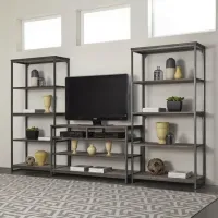 Тумба-стелаж для TV у стилі Loft NS-2176 830x1350x500 мм Черный