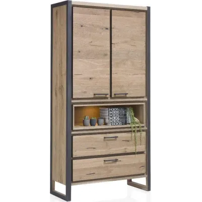 Шкаф для хранения в стиле Loft NS-2215 2030x1000x400 мм Черный