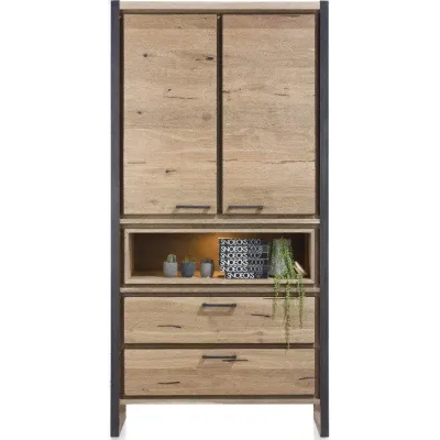 Шкаф для хранения в стиле Loft NS-2215 2030x1000x400 мм Черный